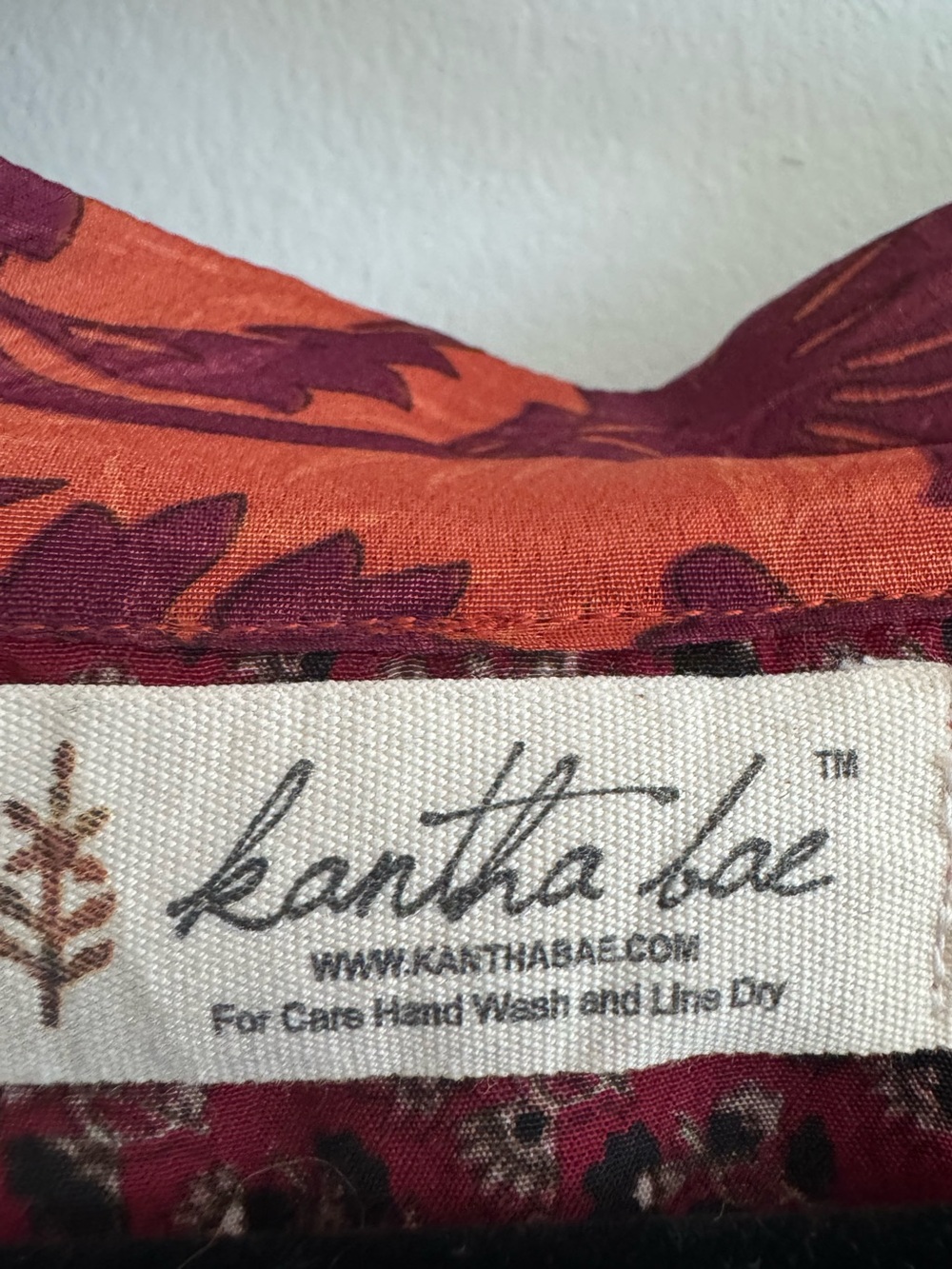 Kantha Bae Silk Bohemian Floral Maxi Dress in Rust and Burgundy - Picture 3 of 4
